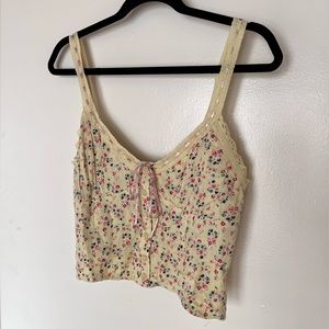 Yellow Floral Tank Top